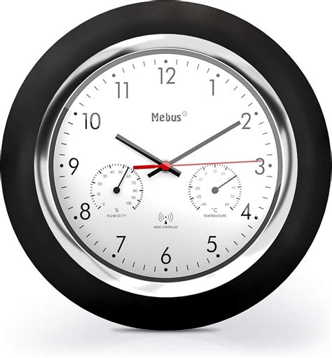 Amazon Mebus Radio Controlled Wall Clock With Thermometer And