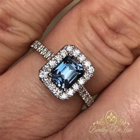 Blue Spinel Diamond Halo Ring Brisbane Bentley De Lisle