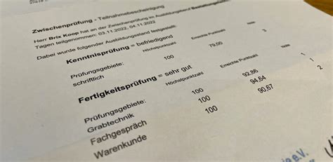 Zwischenprüfung 2022 mit super Noten Henschel Bestattungen