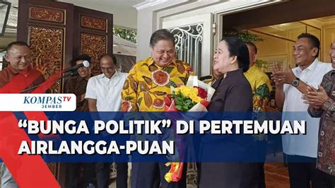 Bunga Merah Kuning Di Pertemuan Airlangga Puan Kode Koalisi PDIP