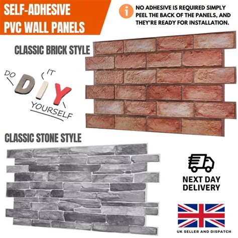 Self Adhesive D Wall Panels Pvc Cladding Faux Stone Brick Effect