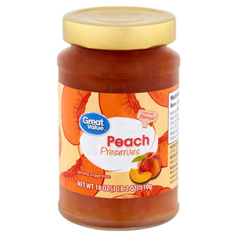 Great Value Peach Preserves 18 Oz