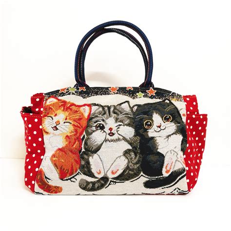 CWL02 Cat Woven Boston Handbag L The Bags Garden