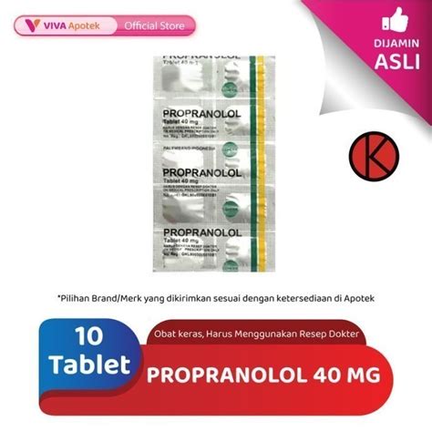 Jual Propranolol Mg Hipertensi Tekanan Darah Tinggi Tablet