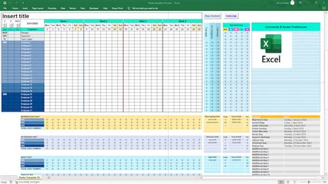 Professional Excel Roster Template Rotating Shift Planner For Staff