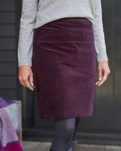 Bordeaux Cut Cord Skirt Woolovers Uk