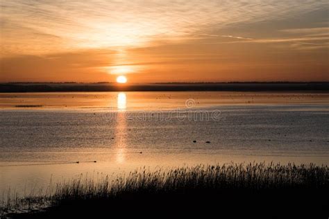 Beautiful Sunrise Over Country Lake Stock Photo Image Of Highlands