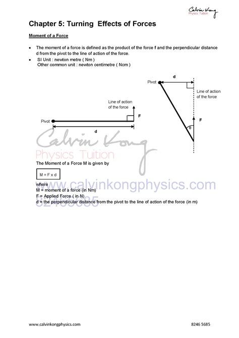 5.1 Moment of a Force — Physics Tuition Centre, O Level, A Level and ...