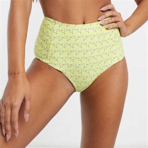 Missguided Swim Nwt Yellow Floral High Waisted Bikini Poshmark