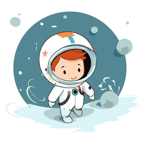 Ilustraci N De Un Ni O Lindo Con Un Disfraz De Astronauta Vector Premium