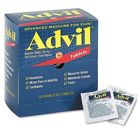 Advil Pain Reliever Fever Reducer Coated Tablet Individually Sealed