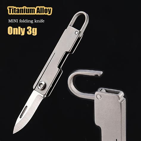 Мини складной нож из титанового сплава | AliExpress