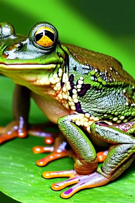 Frogs Cover A Helpless Human Photorealistic Highly Stable Diffusion