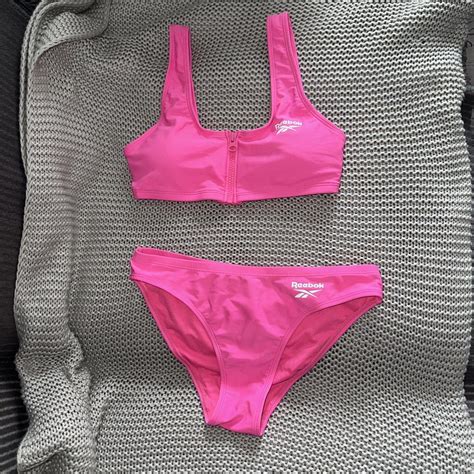 REEBOK HOT PINK BIKINI TOP AND BIKINI BOTTOMS Depop