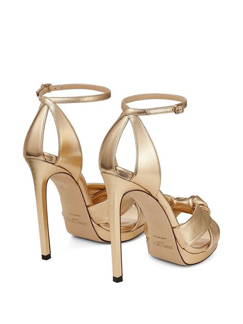 Jimmy Choo Rosie 120mm Metallic Effect Sandals Farfetch