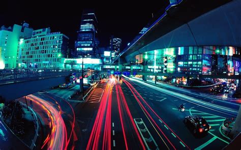 Tokyo City Road View - Zoom During Long Exposure - 1600x1000 Wallpaper ...