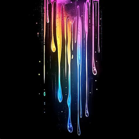 Premium Photo Neon Drips Art Ink With Paint Drips And Neon Colors