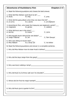 The Adventures Of Huckleberry Finn Worksheet Pdf Stabilising