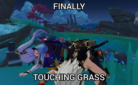 Finally Touching Grass By Both Hands R Genshin Memepact