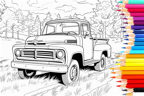 Classic Truck Coloring Page Graphic by DesignFlame Studio · Creative ...