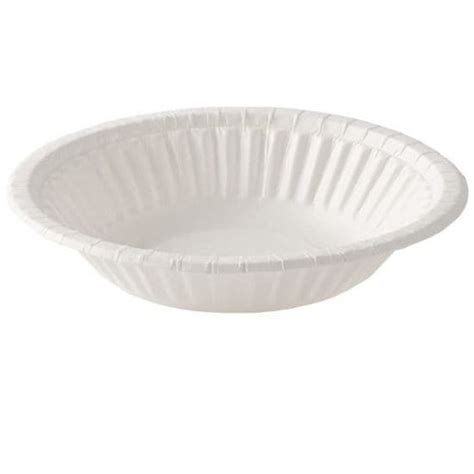 White Round Shape Eco Friendly Disposable Paper Bowl For Party And