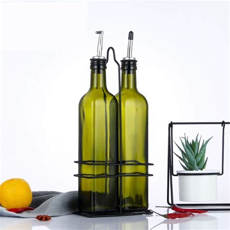 Pcs Glass Olive Oil Dispenser Bottle Ml Oil Vinegar Cruet