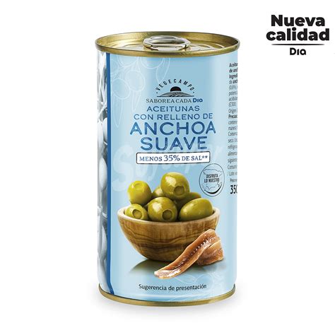 Dia Aceitunas Rellenas De Anchoa Suave Vegecampo Lata Gr