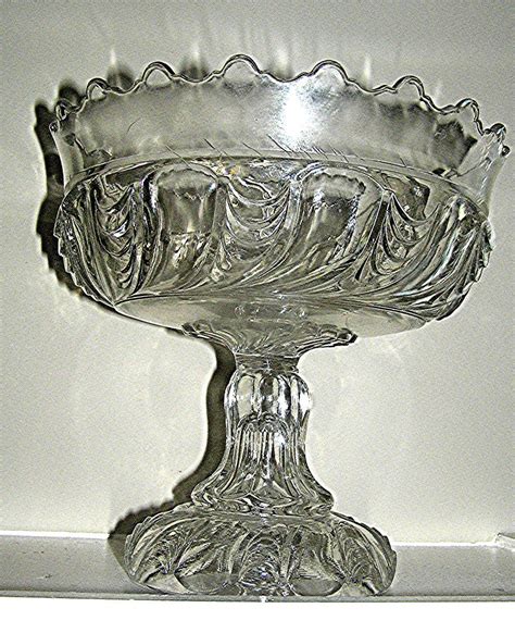 Antique Glass Compote Eapg Molded Clear 19th C From Eddy On Ruby Lane