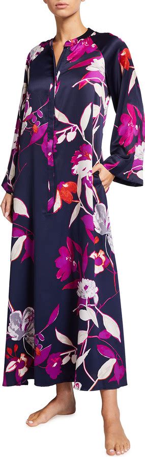 Natori Odessa Floral Printed Satin Caftan Shopstyle Clothes And Shoes