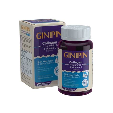 GINIPIN COLLAGEN HYALURONIC ACID AND VIT C 60CAP Tay Pharmacies