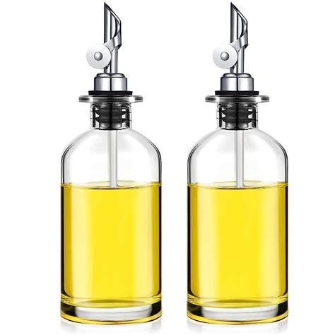 Olive oil dispenser for kitchen, counterweight dispenser, glass bottle