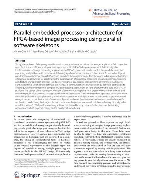 (PDF) Parallel Embedded Processor Architecture for FPGA Based Image ...