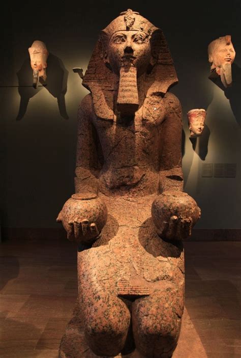 Granite Statue Of Hatshepsut Kneeling And Making An Offering Of Wine