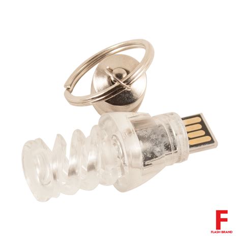 Флешка Стеклянная Лампочка Спираль "Bulb Spiral" W433 серебряная 256 Гб ...