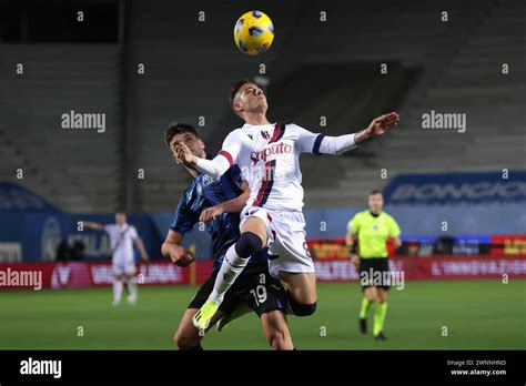 Bergamo Italy Rd March Kacper Urbanski Of Bologna Fc Clashes