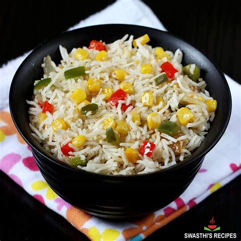 Corn Fried Rice Recipe Corn Rice Swasthi S Recipes