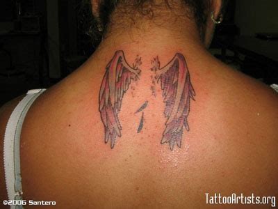 small angel wing tattoo