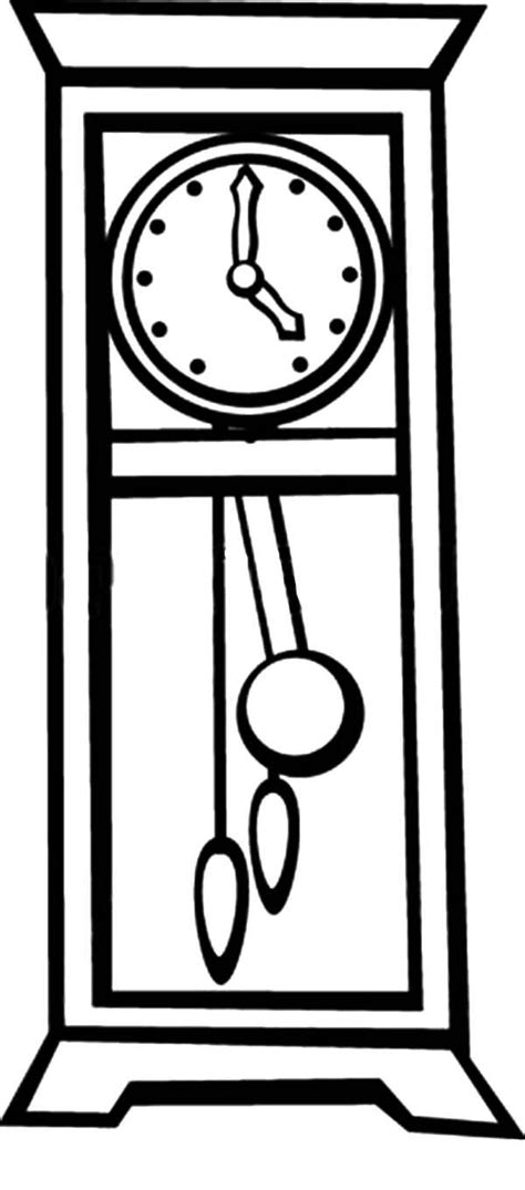 Grandfather Pendulum Clock Coloring Pages Color Luna Clock