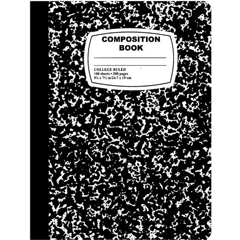 Composition Notebook, college-ruled, 100 Sheets, Black