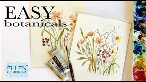 How To Paint Easy Watercolor Botanicals Youtube