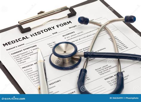 Patient Medical History Document Stock Image Image Of Insurance Care