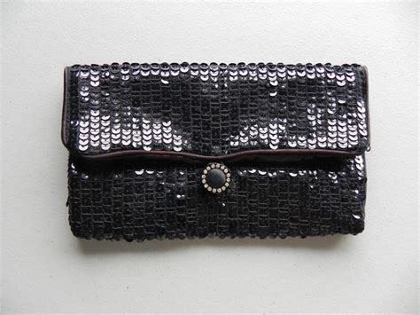 Final Sale Sequin Clutch Black Bag Soft By Prepsrulevintage