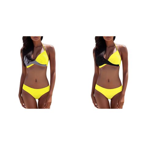 2 Pack Beachwear Bikini Padded Push Up Womens Swimsuit Bra Bathing Suit