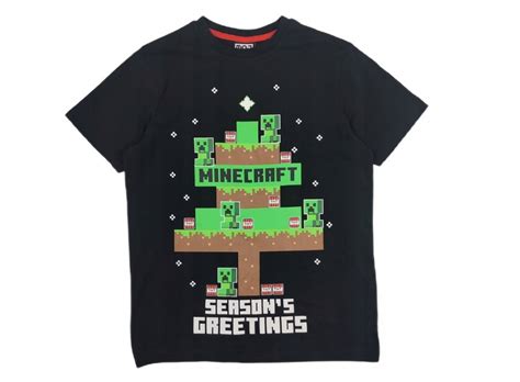 Koszulka Czarny T Shirt Bawe Niany Nadruk Creeper Minecraft George