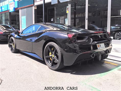 Ferrari 488 GTB: black color by the rear view * All PYRENEES · France ...