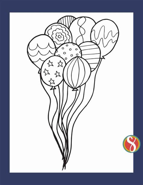 Free Balloon Coloring Pages — Stevie Doodles