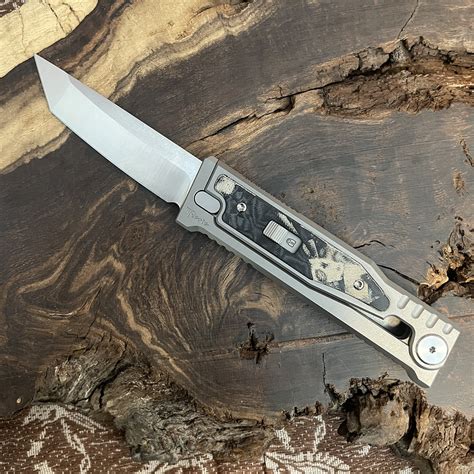 Reate EXO M T/E Gravity Knife Titanium Handle w/ Burl Linen Micarta ...