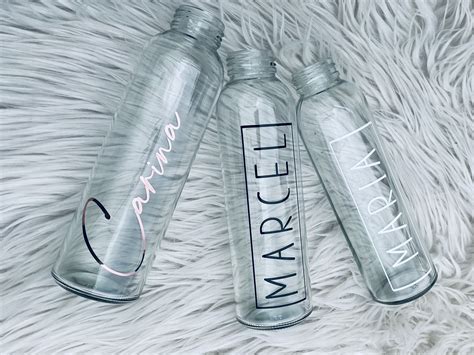 Personalisierte Glasflasche Mit Namen Trinkflasche Aus Glas Etsy De