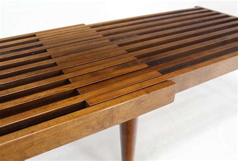 Expandable Danish Mid Century Modern Slat Bench At 1stdibs Mid Century Expandable Slat Bench