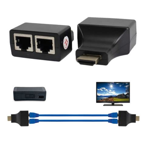 Extensor Hdmi M Via Cabo De Rede Rj Cat E